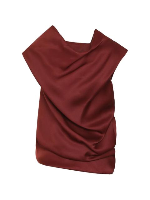 KHAITE draped silk blouse - Red - zdjęcie produktu nr 2