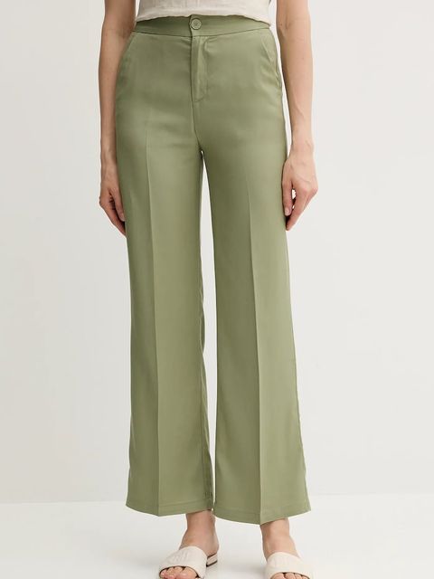 United Colors of Benetton spodnie damskie kolor zielony proste high waist 4T91DF099 - zdjęcie produktu nr 1