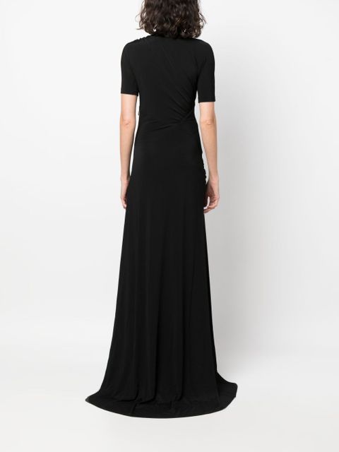 Givenchy gathered short-sleeve maxi dress - Black