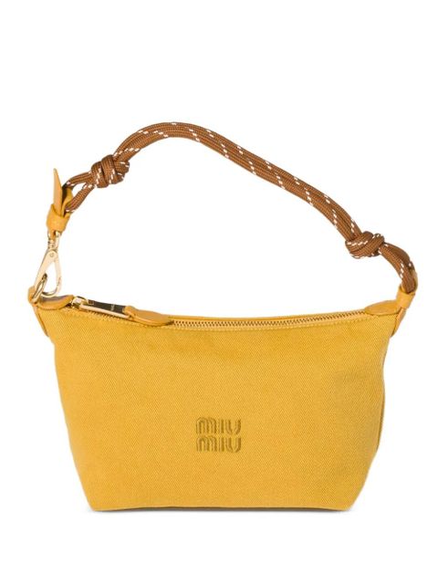 Miu Miu logo-embroidered gabardine tote bag - Yellow - zdjęcie produktu nr 1