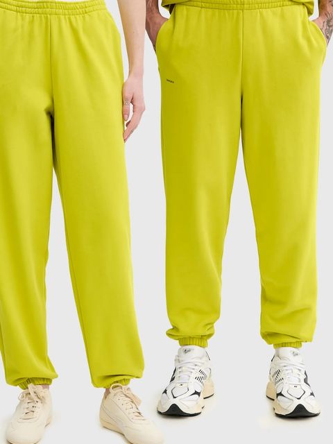 Pangaia spodnie dresowe bawełniane kolor zielony gładkie 10000295 - zdjęcie produktu nr 1