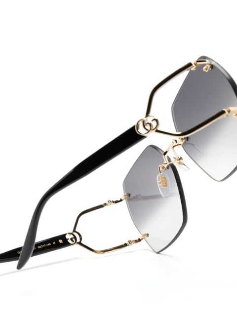 Gucci Eyewear Double G oversize-frame sunglasses - Black