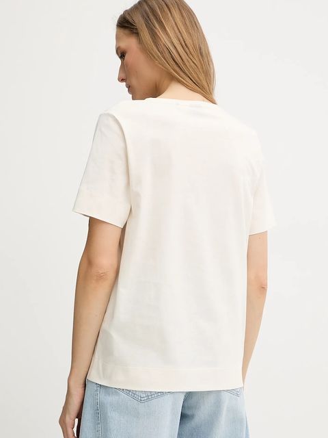 BOSS t-shirt bawełniany damski kolor beżowy 50545673