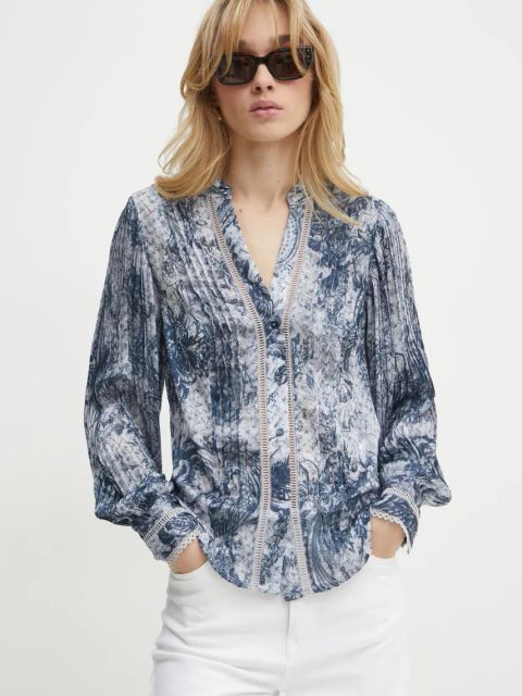 Guess koszula damska kolor niebieski regular W5RH16 WDW82