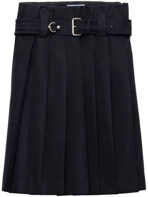 Prada belted pleated skirt - Blue - zdjęcie produktu nr 1