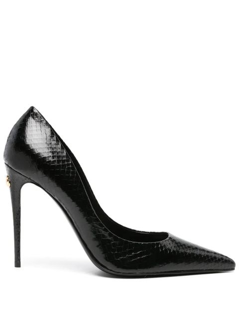 Dolce & Gabbana 100mm python-effect leather pumps - Black - zdjęcie produktu nr 1