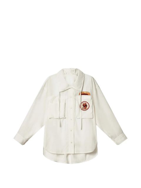 ISABEL MARANT Chely embroidered-patches shirt - Neutrals - zdjęcie produktu nr 1