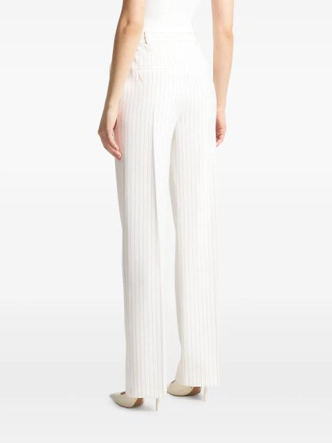 Manière De Voir Julie pinstripe twin-pleat tailored trousers - White