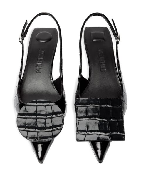 Jacquemus 40mm Duelo crocodile-effect pumps - Black