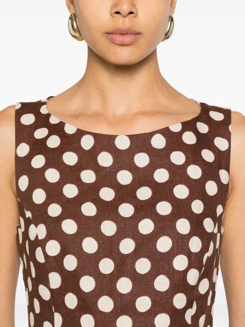 Faithfull the Brand Lydie polka-dot mini dress - Brown