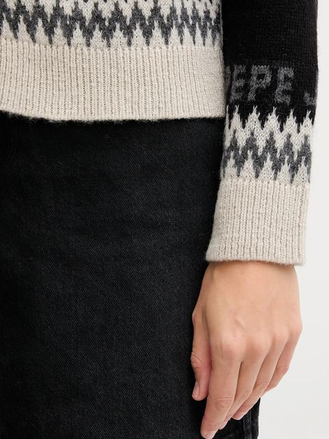 Pepe Jeans kardigan z domieszką wełny damski kolor multicolor PL7000048