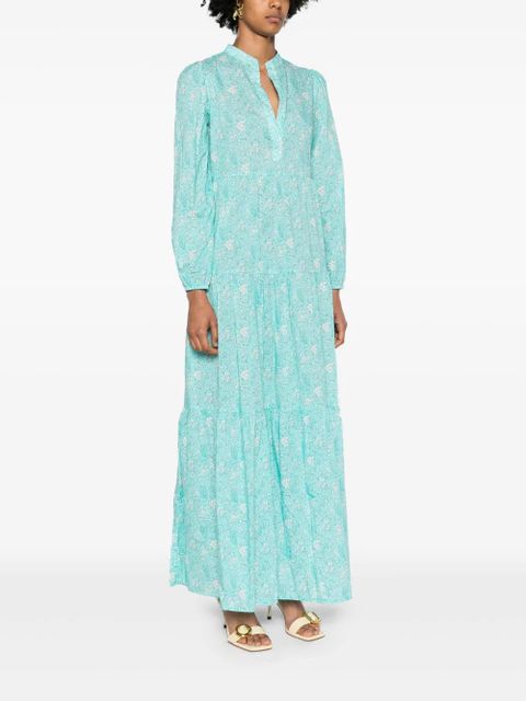 MC2 Saint Barth Nadja tiered maxi dress - Blue