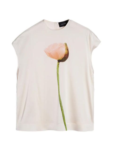 Simone Rocha poppy-print blouse - Neutrals - zdjęcie produktu nr 1