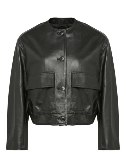 Yves Salomon cropped leather jacket - Black - zdjęcie produktu nr 1