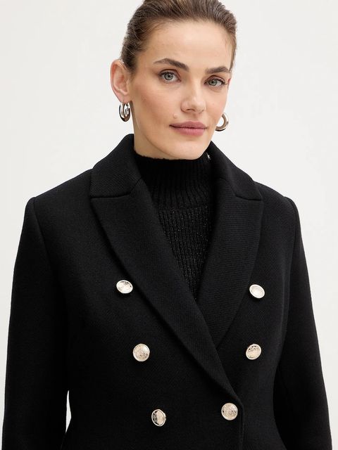 Morgan płaszcz z dodatkiem wełny kolor czarny GATIM.F