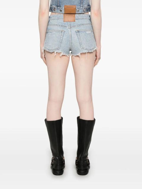 Alexander Wang rhinestoned frayed shorts - Blue