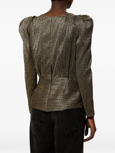 ISABEL MARANT Marlin gathered-sleeves blouse - Gold