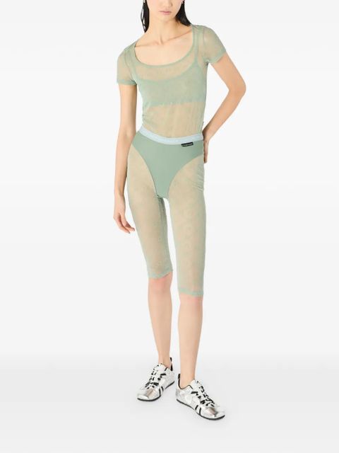 Marine Serre Moonogram round-neck T-shirt - Green - zdjęcie produktu nr 2