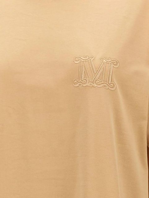 Max Mara logo-embroidered crew-neck T-shirt - Neutrals