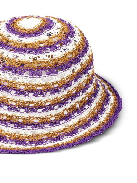 ERES Day striped crochet-knit bucket hat - Purple - zdjęcie produktu nr 2