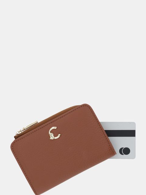 Coccinelle portfel skórzany COCCINELLE C-ME damski kolor brązowy E2.SSL.11.D1.21