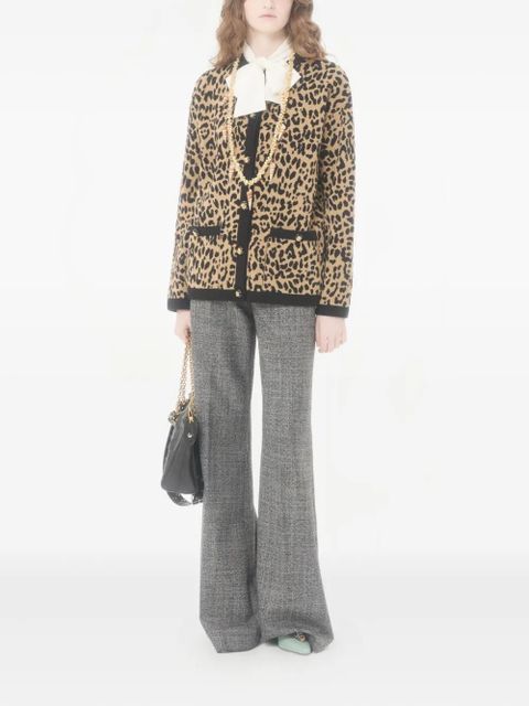 Valentino Garavani animal-print wool cardigan - Neutrals