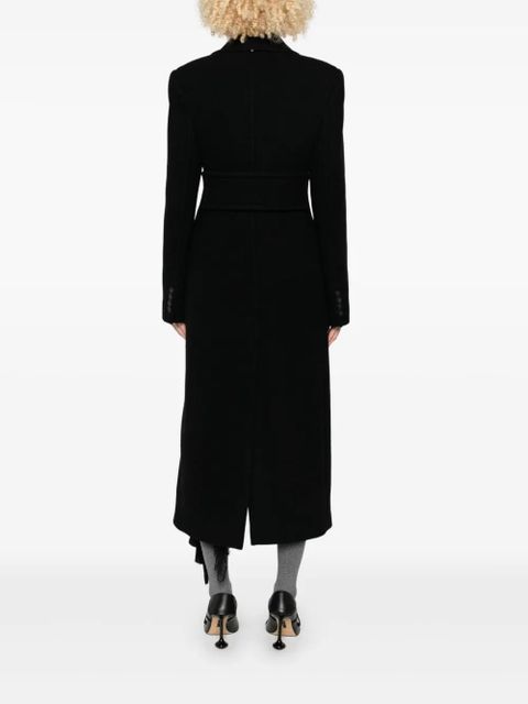 Sportmax double-breasted wool coat - Black