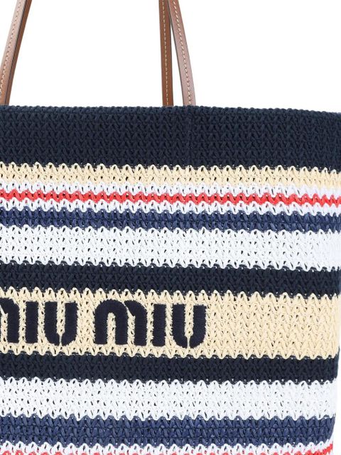 Miu Miu striped tote bag - Blue