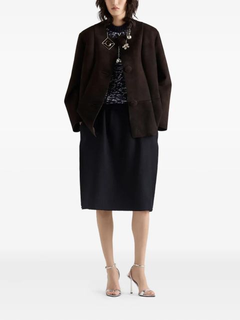 Prada short-sleeve pendant-embellished sweater - Blue - zdjęcie produktu nr 2