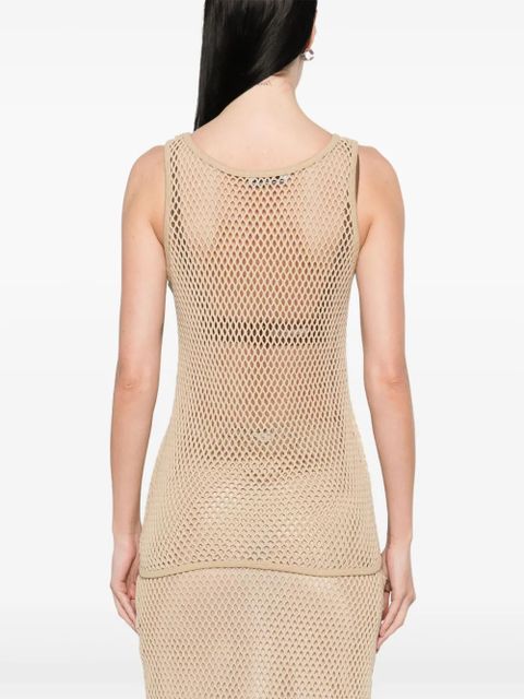Prada open-knit tank top - Neutrals
