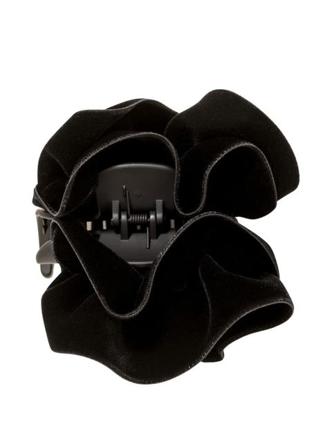 Jennifer Behr velvet ruffled jaw clip - Black - zdjęcie produktu nr 1