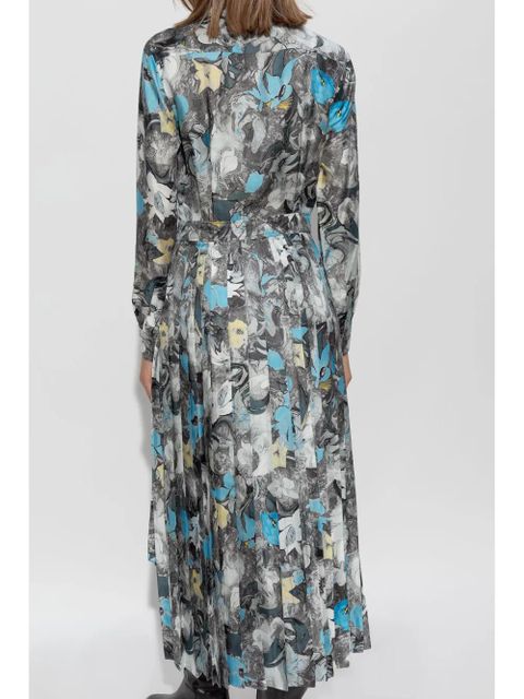 Tory Burch printed pleated midi dress - Blue