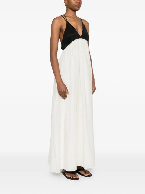 Eleh V-neck maxi dress - White