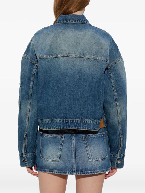 AMIRI logo-charm denim jacket - Blue