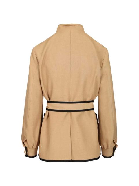 Valentino Garavani belted embroidered jacket - Neutrals - zdjęcie produktu nr 2