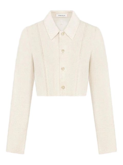 Manière De Voir Florine contour-piped cropped shirt - Neutrals - zdjęcie produktu nr 1