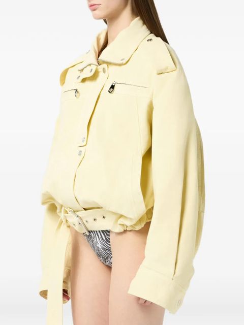 Blumarine belted canvas jacket - Yellow