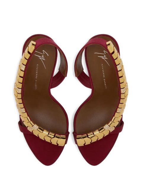 Giuseppe Zanotti 105mm rhinestone-embellished heeled sandals - Red
