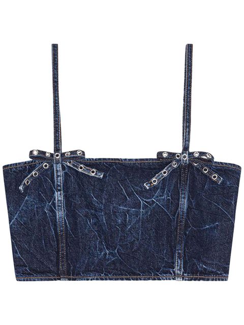 GANNI crinkled denim top - Blue - zdjęcie produktu nr 1