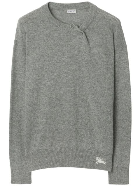 Burberry Equestrian Knight-embroidered crew-neck jumper - Grey - zdjęcie produktu nr 1