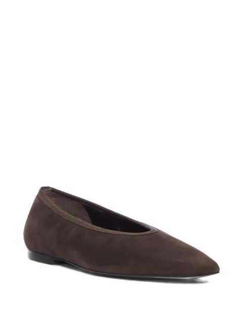 TOTEME Minimalist suede pointed-toe flats - Brown - zdjęcie produktu nr 2