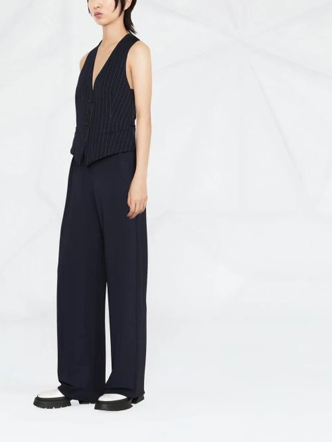 Max Mara pinstripe button-front sleeveless waistcoat - Blue