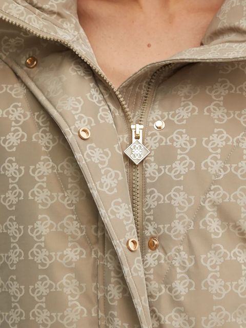 Guess kurtka damska kolor beżowy zimowa V4BL01 WGLW2