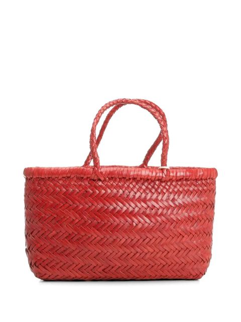 DRAGON DIFFUSION mini Flat Gora woven tote bag - Red