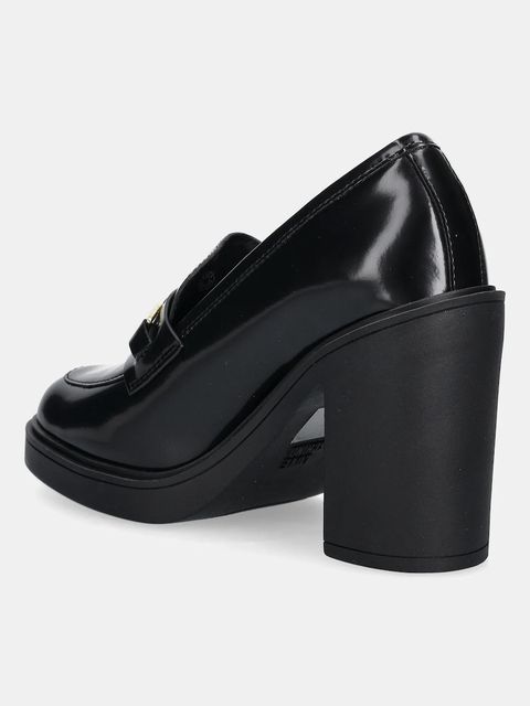 Love Moschino czółenka skórzane kolor czarny na słupku JA1018AG1NJD0000