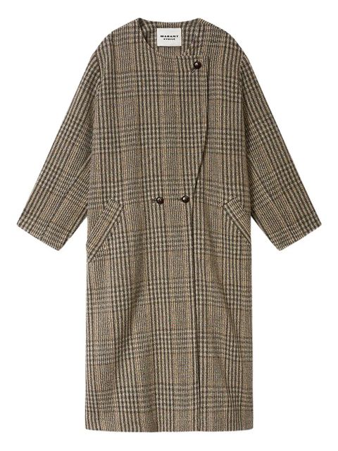 MARANT ÉTOILE Renee checked button coat - Brown - zdjęcie produktu nr 1