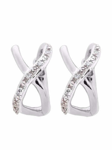Monica Vinader Riva crossover huggie earrings - Silver - zdjęcie produktu nr 1