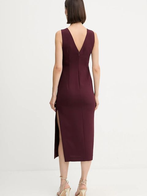 Twinset sukienka kolor bordowy mini prosta 252TP2300