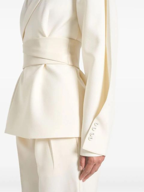Manière De Voir Marie twist-sleeve belted tailored blazer - Neutrals