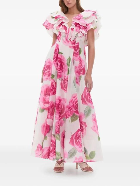 Aje Olea ruffled floral maxi dress - White - zdjęcie produktu nr 2